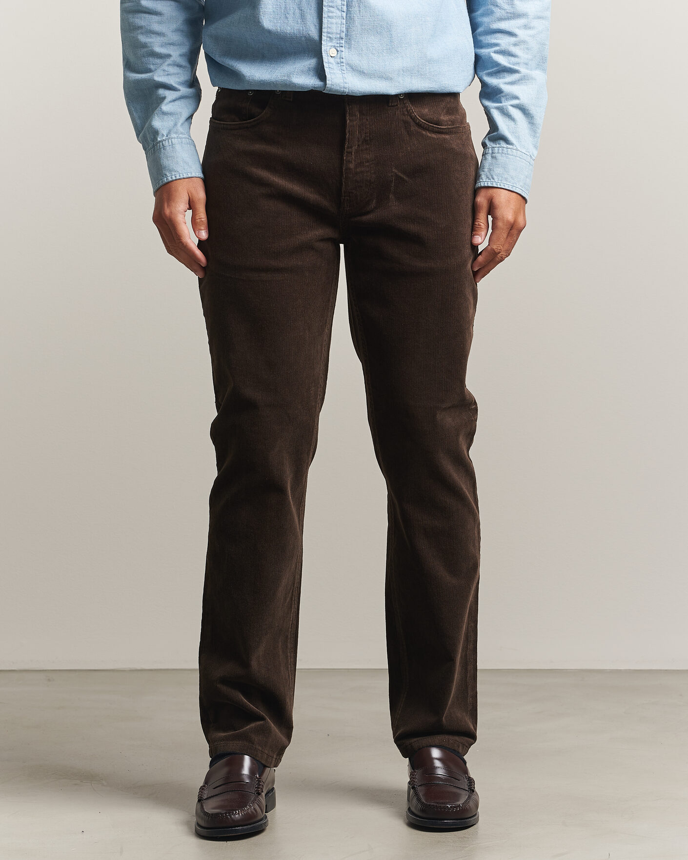 Herre | Bukser | Gant | Regular Fit Corduroy 5-Pocket Pants Black Brown