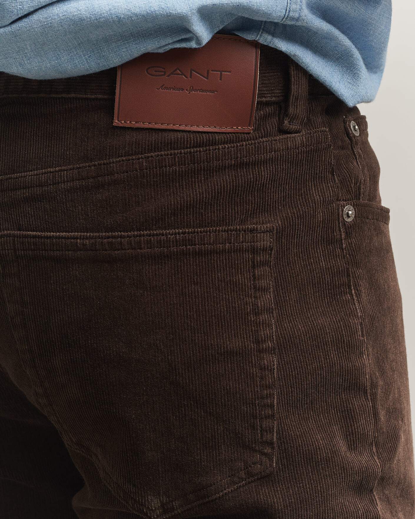 Herre | Bukser | Gant | Regular Fit Corduroy 5-Pocket Pants Black Brown