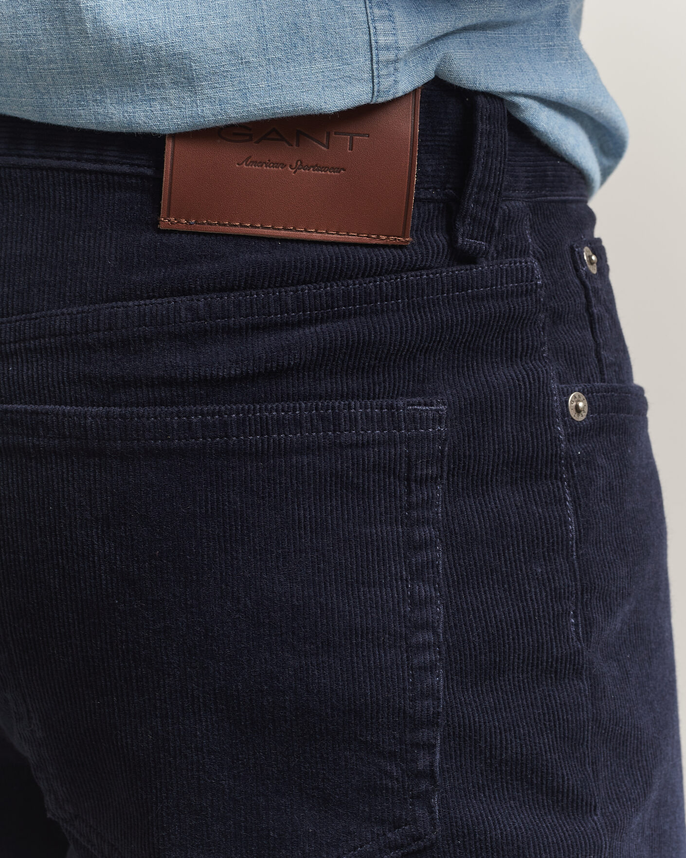 Herre | Bukser | Gant | Regular Fit Corduroy 5-Pocket Pants Evening Blue