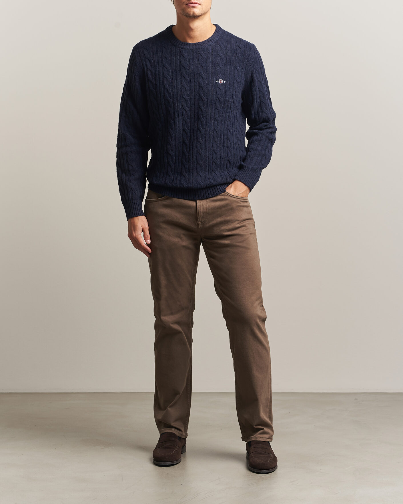 Herre | Bukser | Gant | Regular Fit Moleskin 5-Pocket Pants Faded Taupe