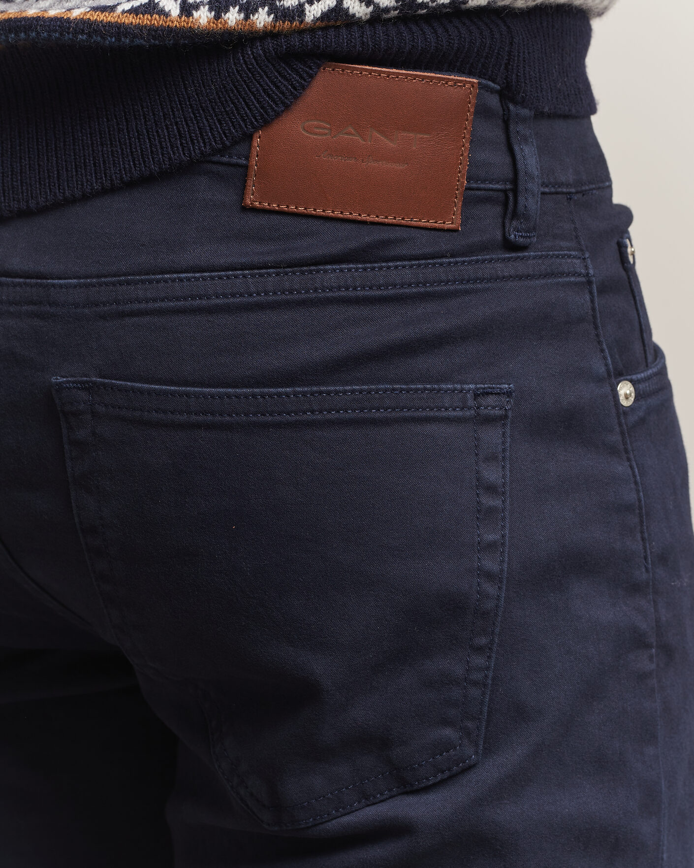 Herre | Bukser | Gant | Regular Fit Moleskin 5-Pocket Pants Evening Blue