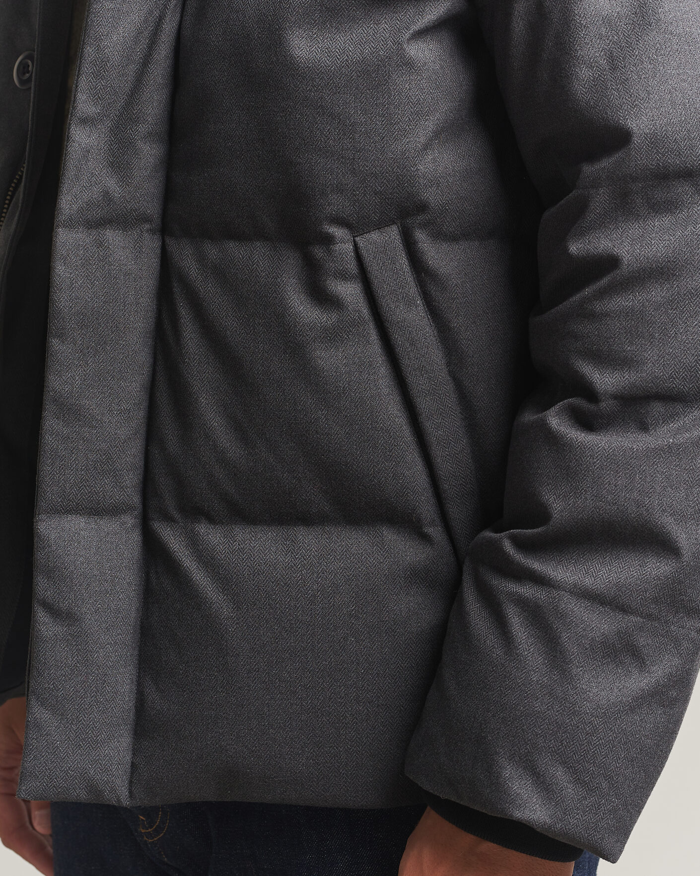 Herre | Jakker | Gant | Flannel Down Hooded Jacket Black Grey