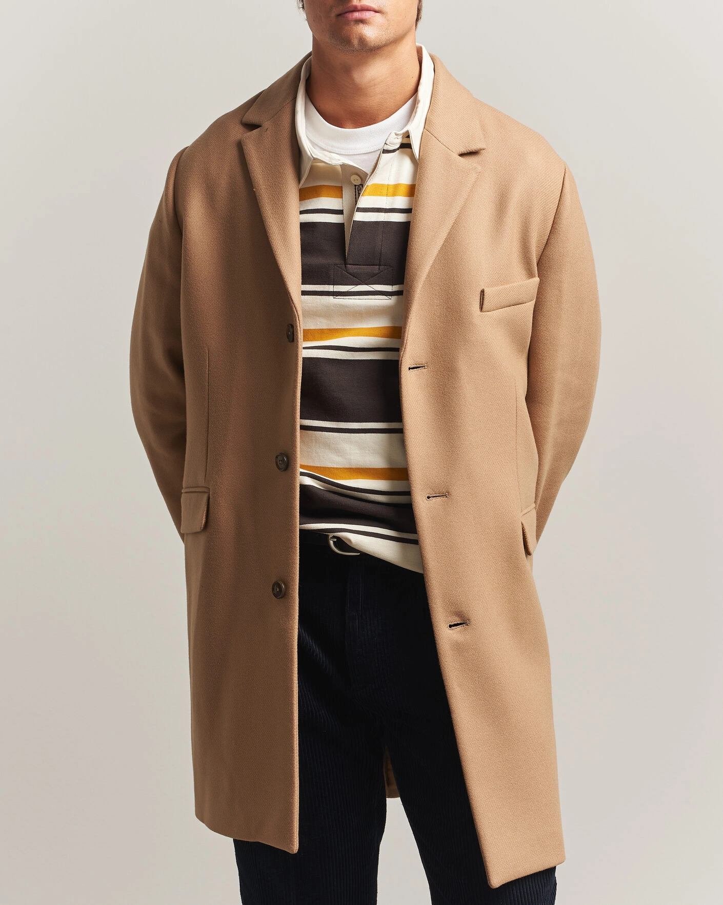 Herre | Jakker | Gant | Classic Wool/Cashmere Coat Light Taupe