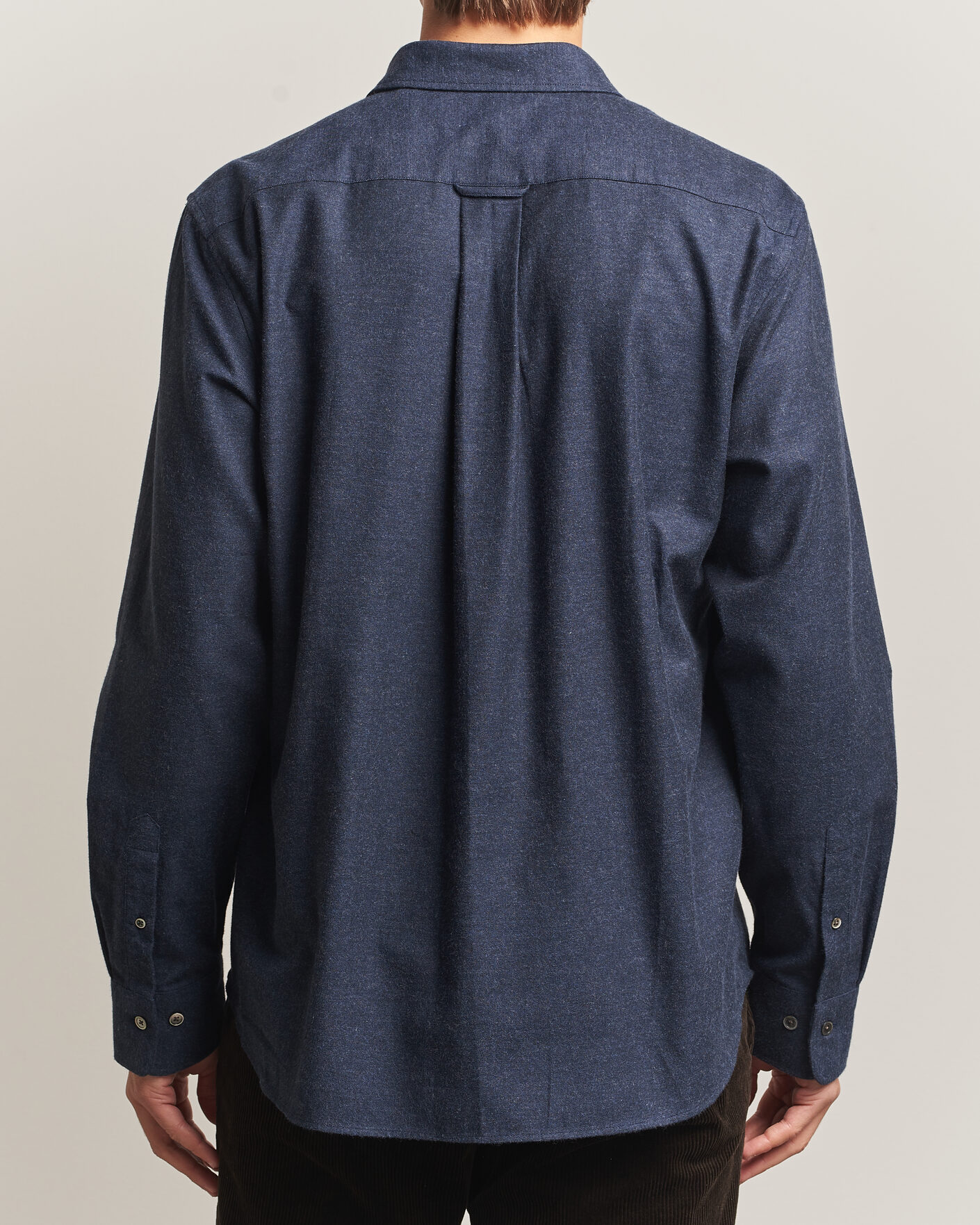 Herre | Skjorter | Gant | Regular Fit Flannel Shirt Dark Navy Melange