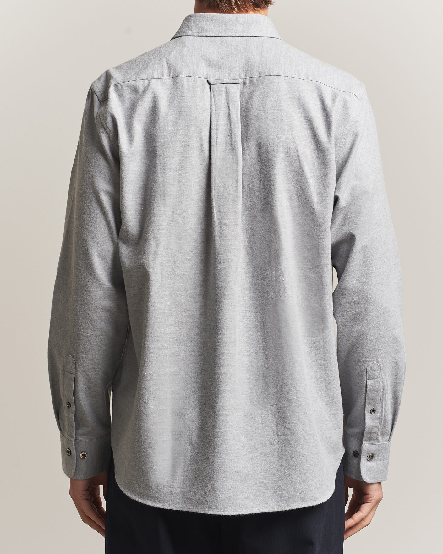 Herre | Skjorter | Gant | Regular Fit Flannel Shirt Grey Melange