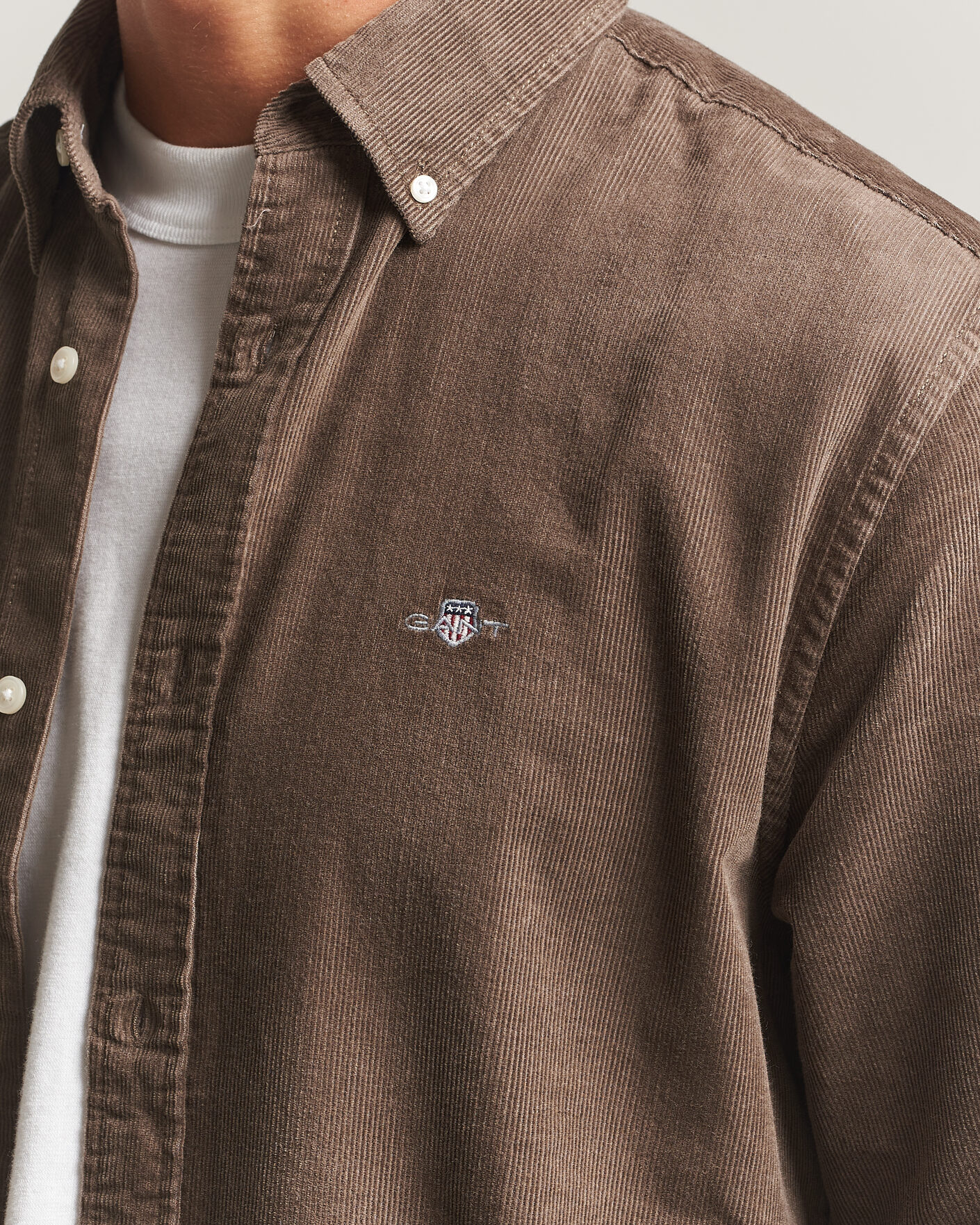 Herre | Skjorter | Gant | Regular Fit Corduroy Shirt Faded Taupe