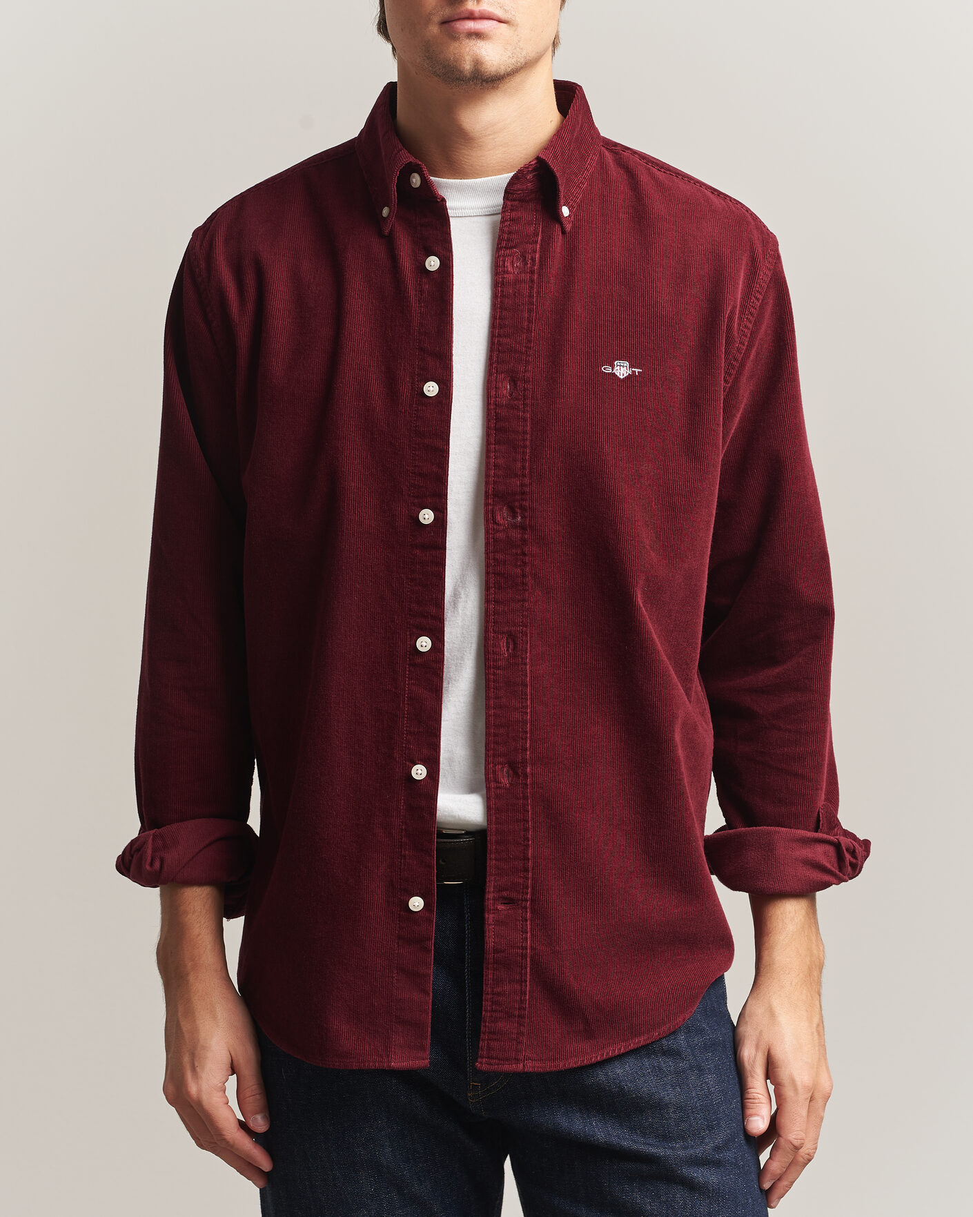 Herre | Skjorter | Gant | Regular Fit Corduroy Shirt Deep Grape Wine