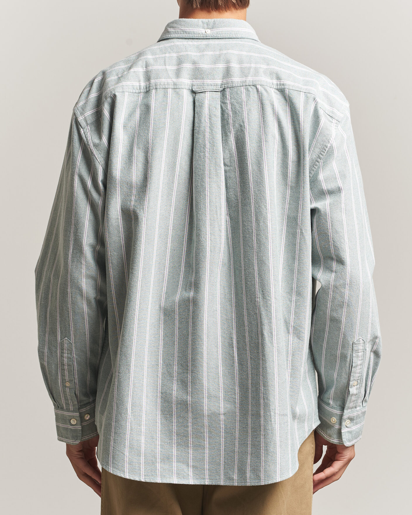 Herre | Skjorter | Gant | Relaxed Fit Brushed Oxford Striped Shirt Dark Emerald