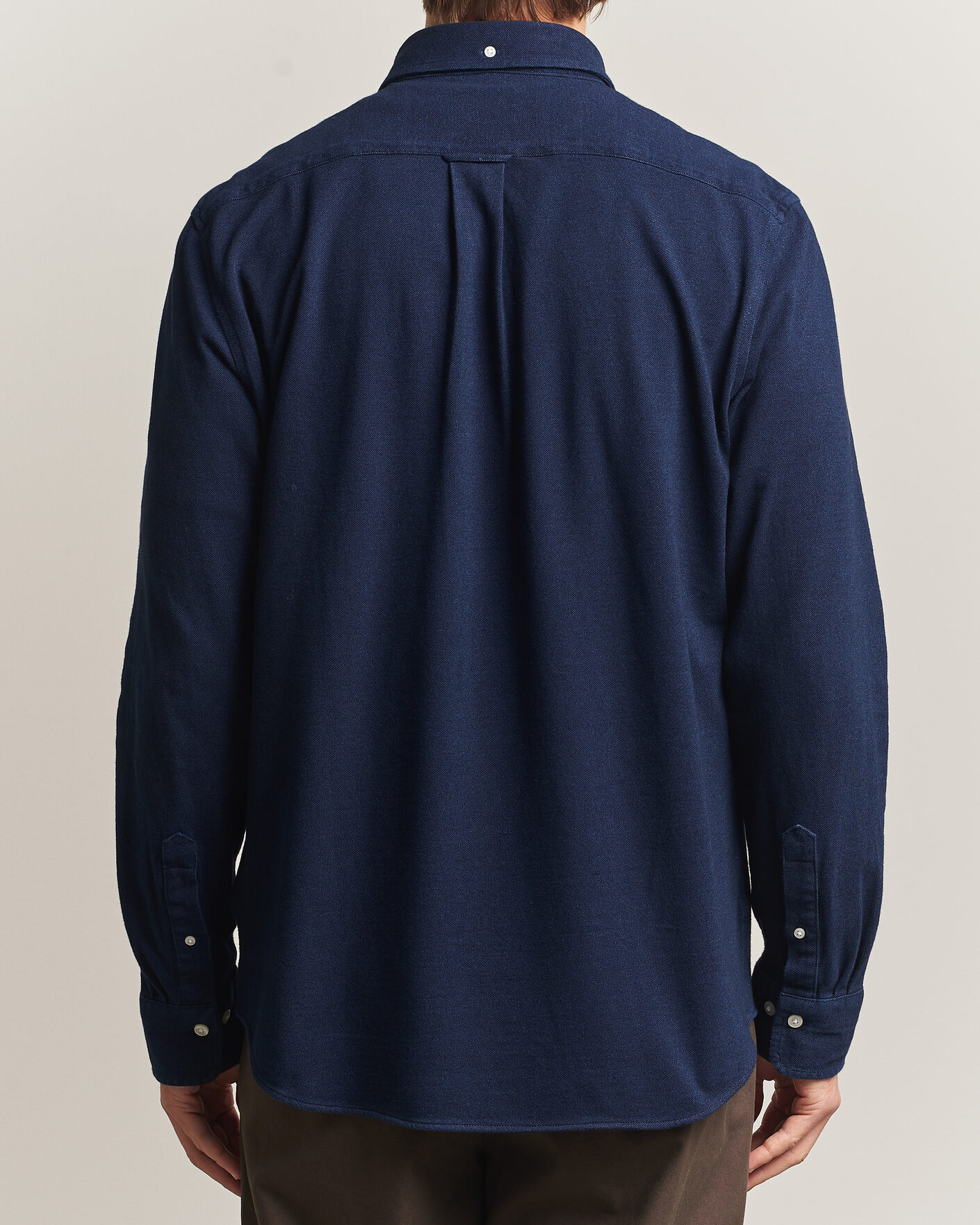 Herre | Skjorter | Gant | Regular Fit Indigo Jersey Pique Shirt Dark Blue