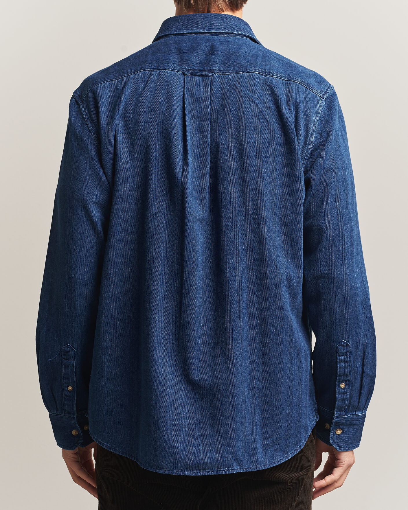 Herre | Skjorter | Gant | Regular Fit Indigo Herringbone Overshirt Mid Blue