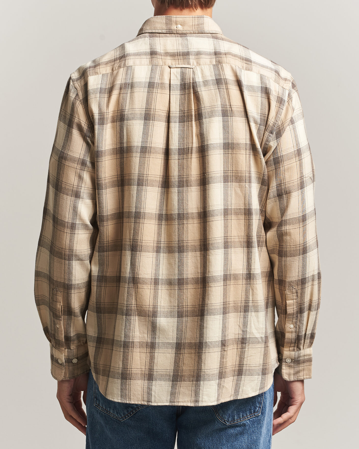 Herre | Skjorter | Gant | Regular Fit Windblown Flannel Checked Shirt Dry Sand