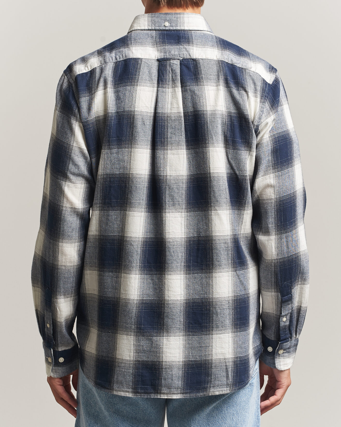 Herre | Skjorter | Gant | Regular Fit Windblown Flannel Checked Shirt Evening Blue