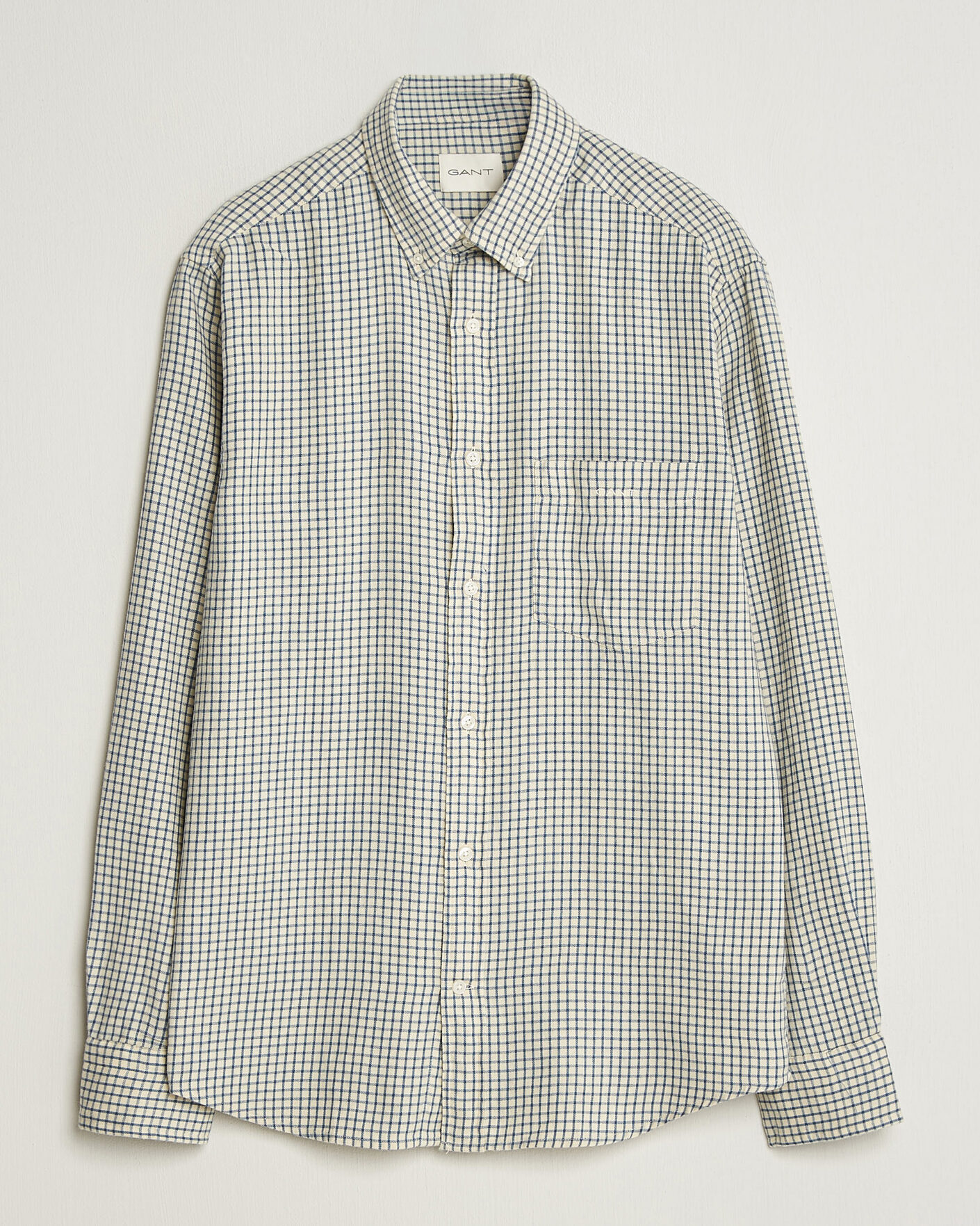 Herre | Skjorter | Gant | Regular Fit Windblown Flannel Checked Shirt Blue Horizon