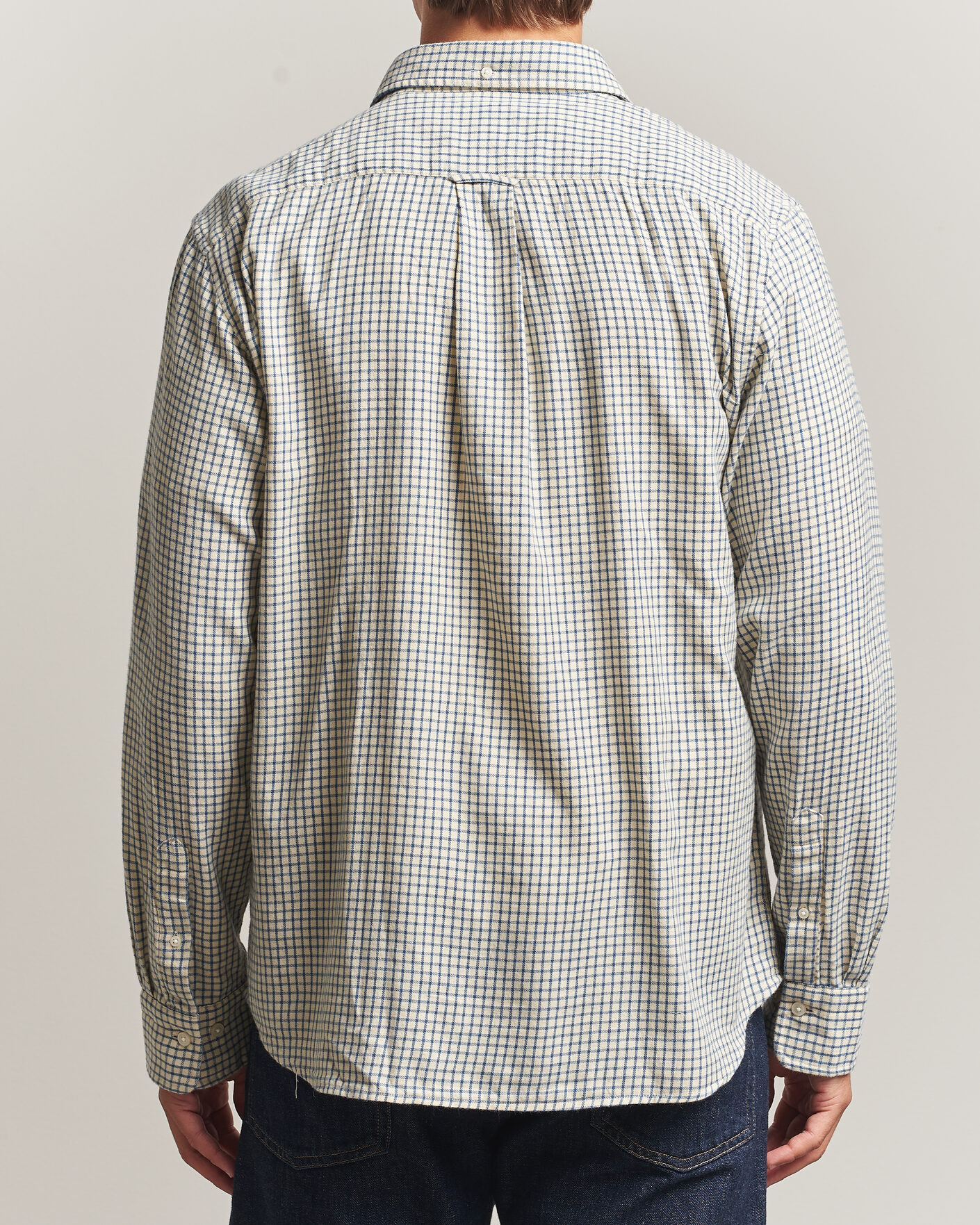 Herre | Skjorter | Gant | Regular Fit Windblown Flannel Checked Shirt Blue Horizon