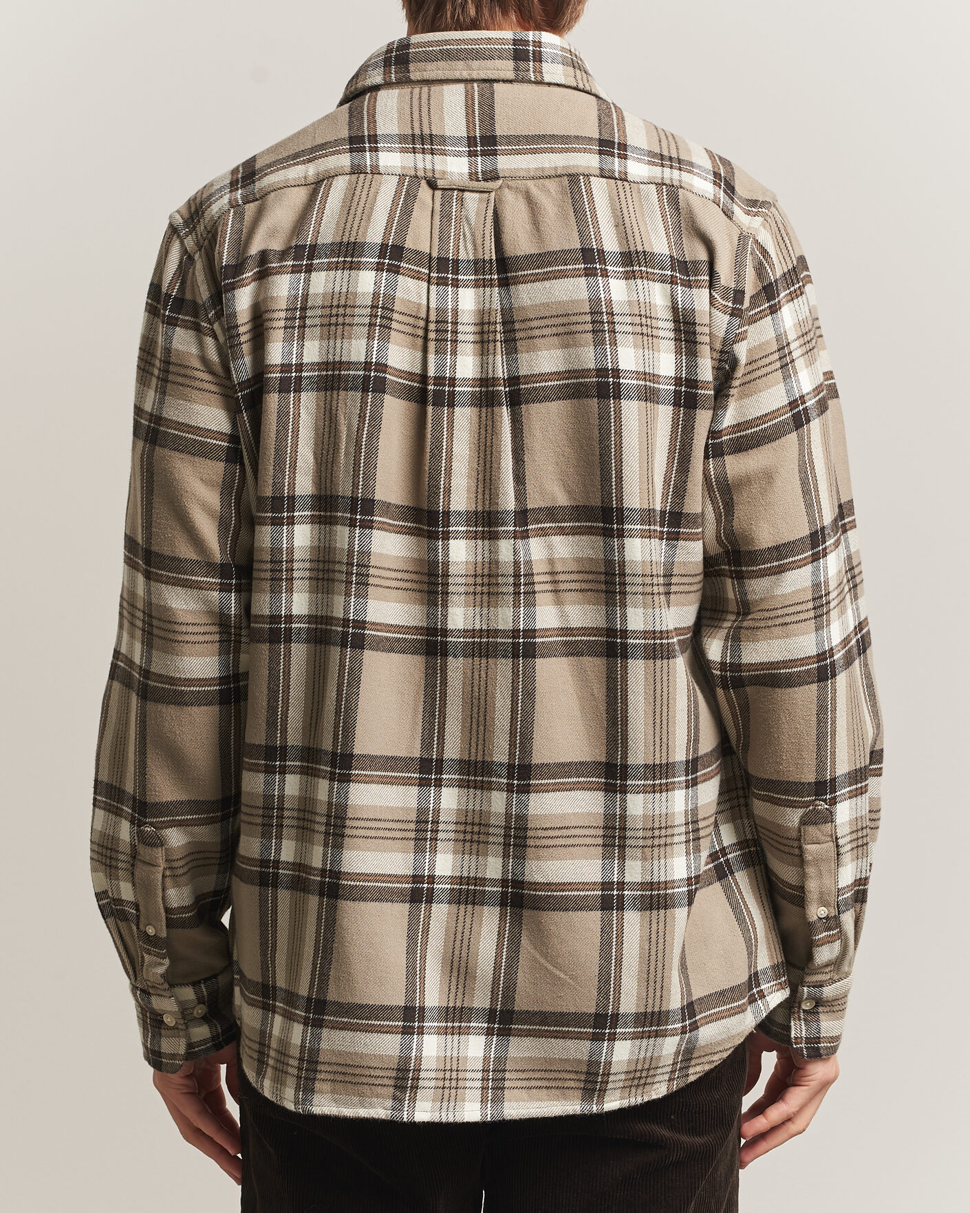 Herre | Skjorter | Gant | Regular Fit Flannel Checked Overshirt Mist Taupe