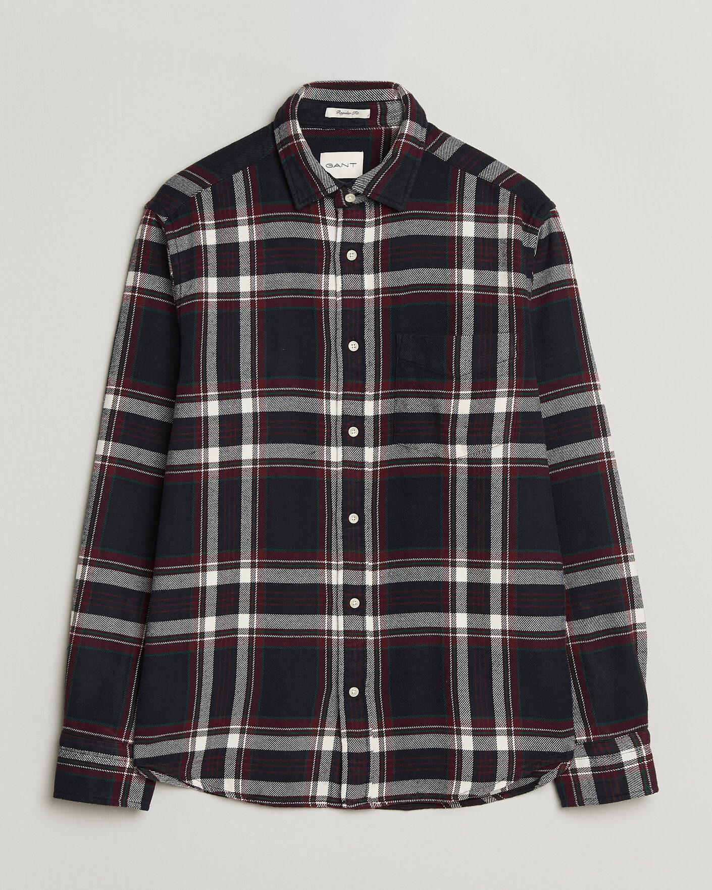 Herre | Skjorter | Gant | Regular Fit Flannel Checked Overshirt Evening Blue