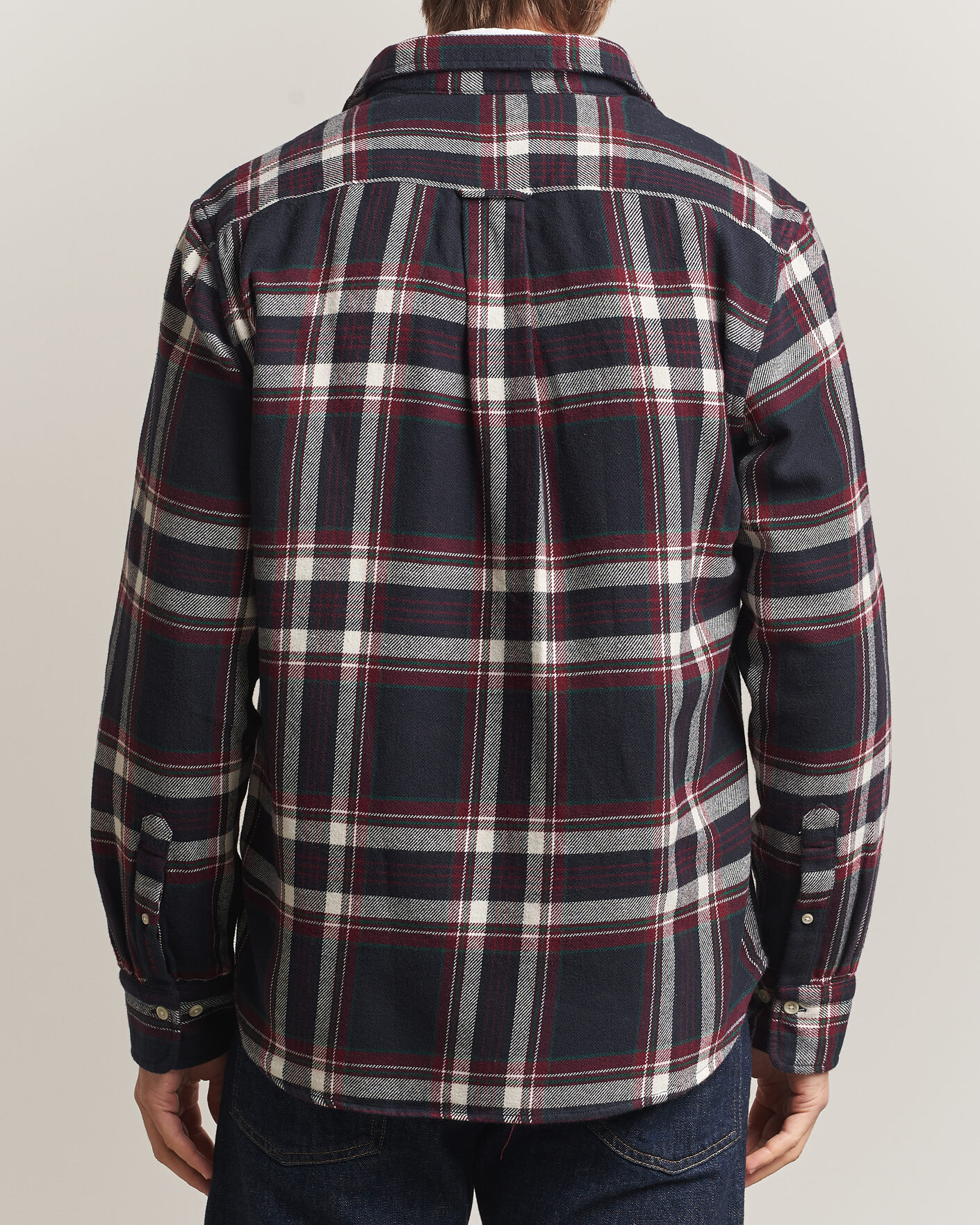 Herre | Skjorter | Gant | Regular Fit Flannel Checked Overshirt Evening Blue