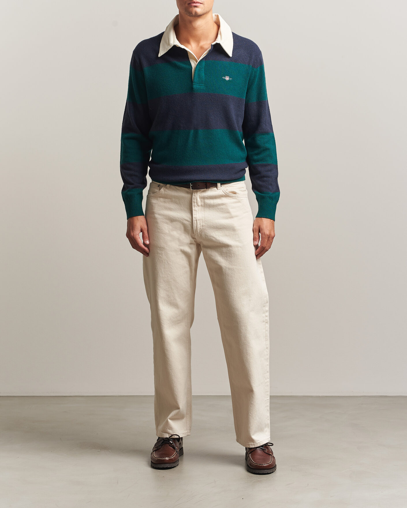 Herre | Gensere | Gant | Lambswool Barstriped Rugger Dark Emerald