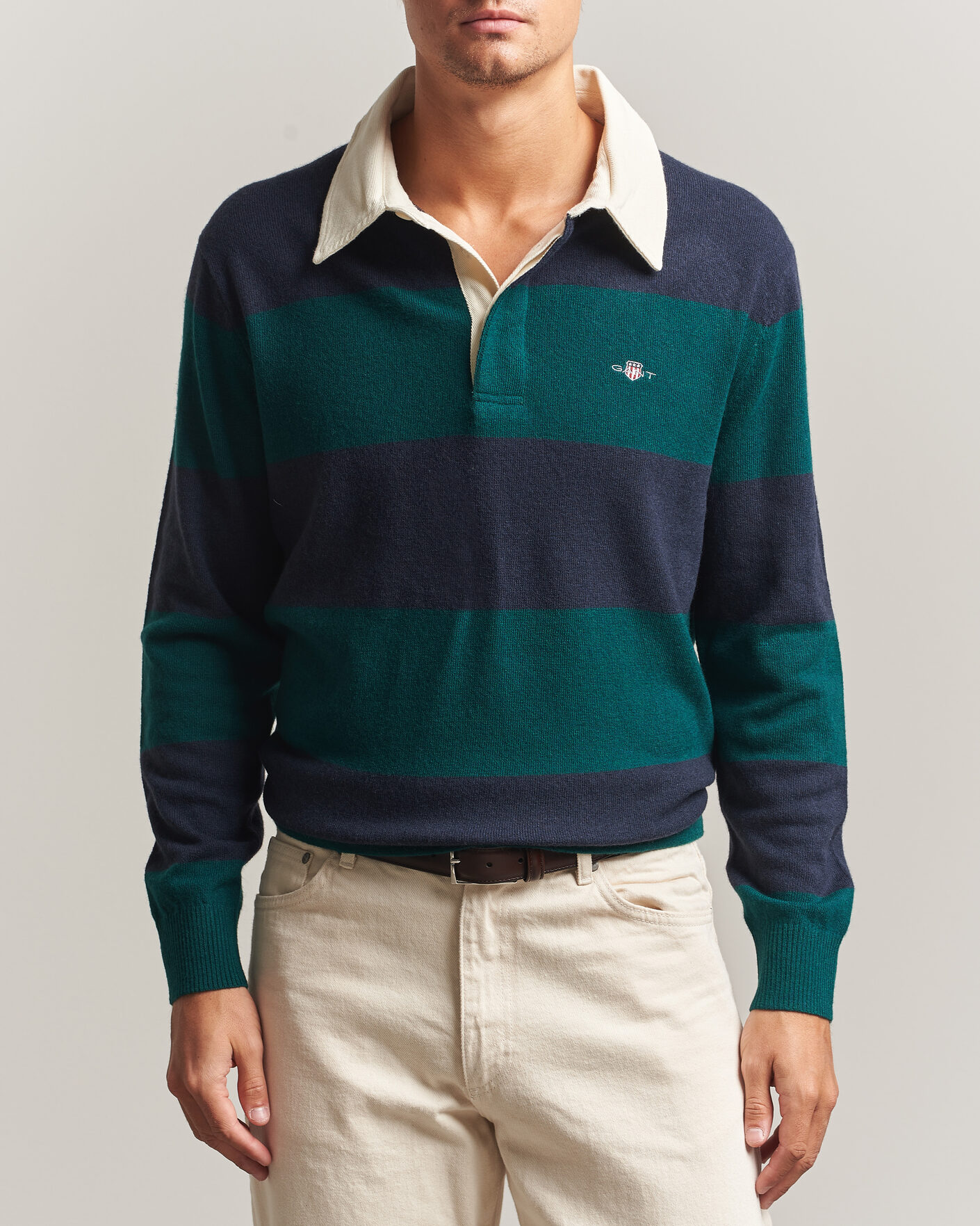 Herre | Gensere | Gant | Lambswool Barstriped Rugger Dark Emerald