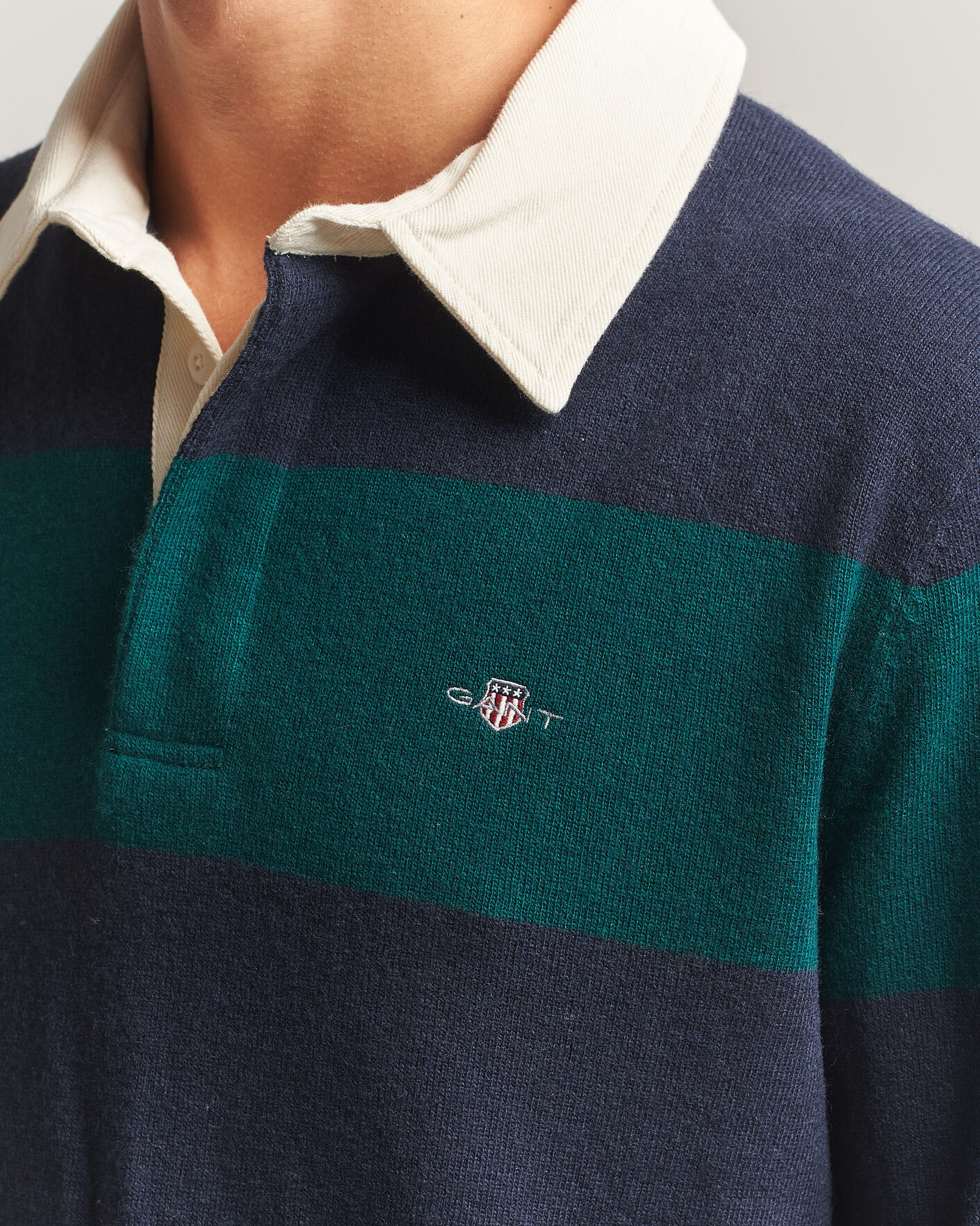 Herre | Gensere | Gant | Lambswool Barstriped Rugger Dark Emerald