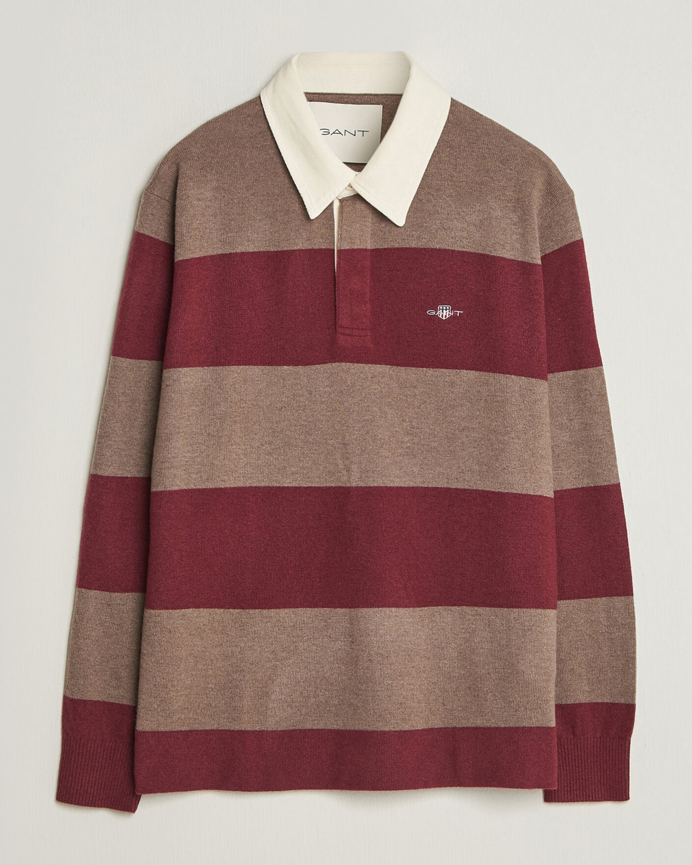 Herre | Gensere | Gant | Lambswool Barstriped Rugger Deep Grape Wine