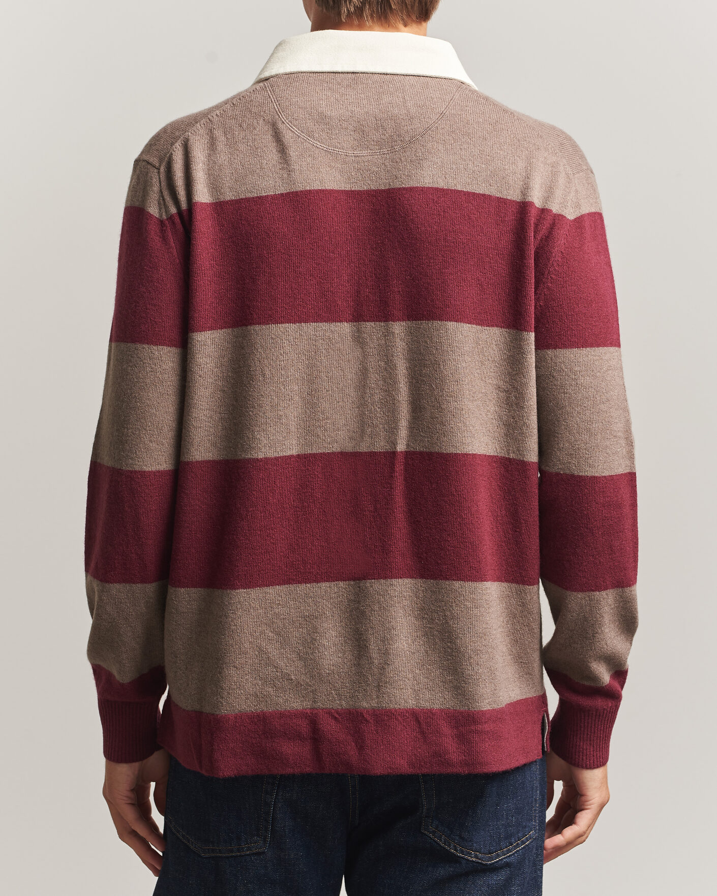 Herre | Gensere | Gant | Lambswool Barstriped Rugger Deep Grape Wine