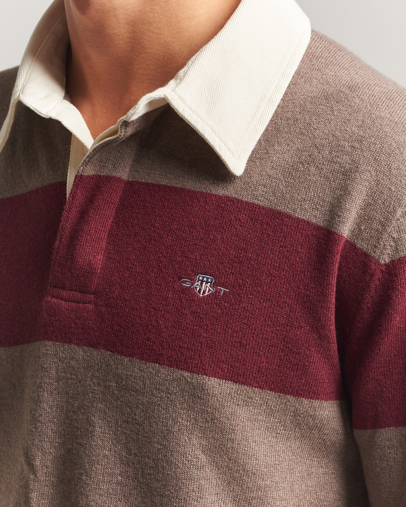 Herre | Gensere | Gant | Lambswool Barstriped Rugger Deep Grape Wine