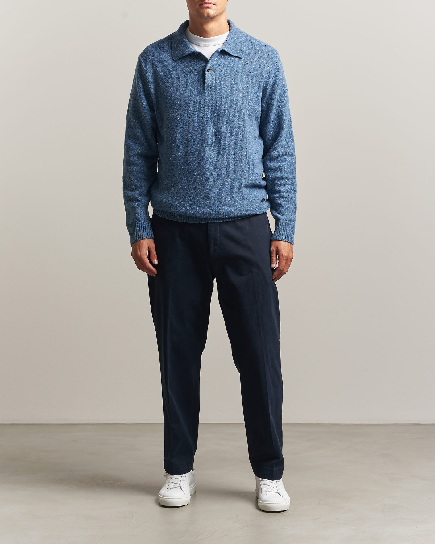 Herre | Gensere | Gant | Neps Wool Polo Blue Horizon