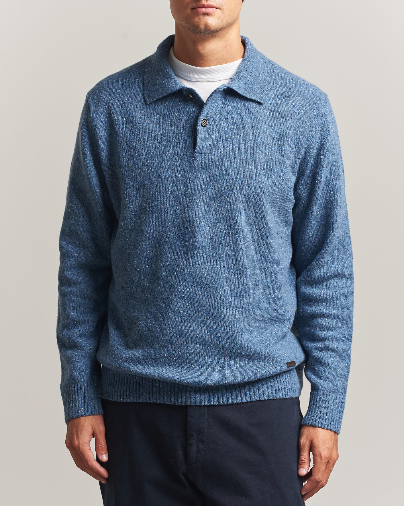 Herre | Gensere | Gant | Neps Wool Polo Blue Horizon