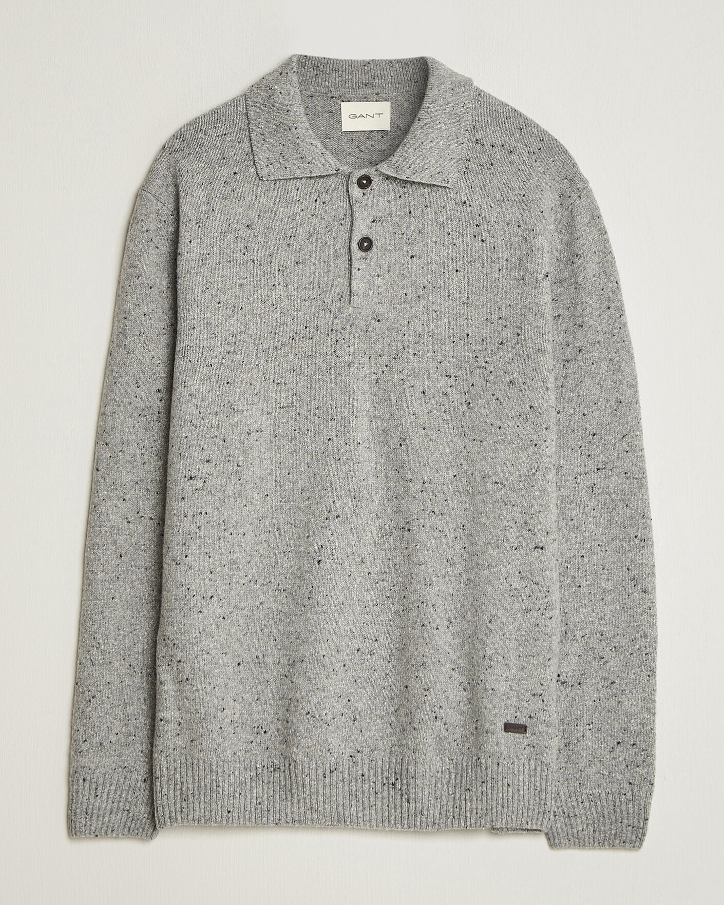 Herre | Gensere | Gant | Neps Wool Polo Grey Melange