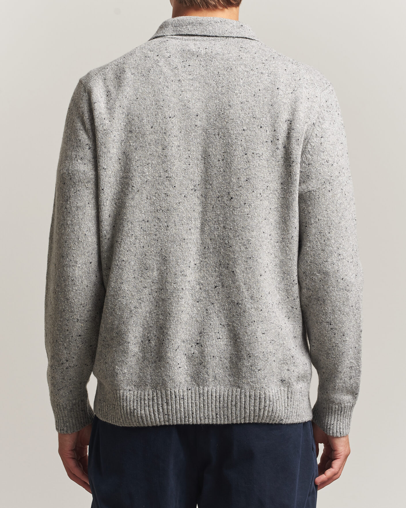 Herre | Gensere | Gant | Neps Wool Polo Grey Melange