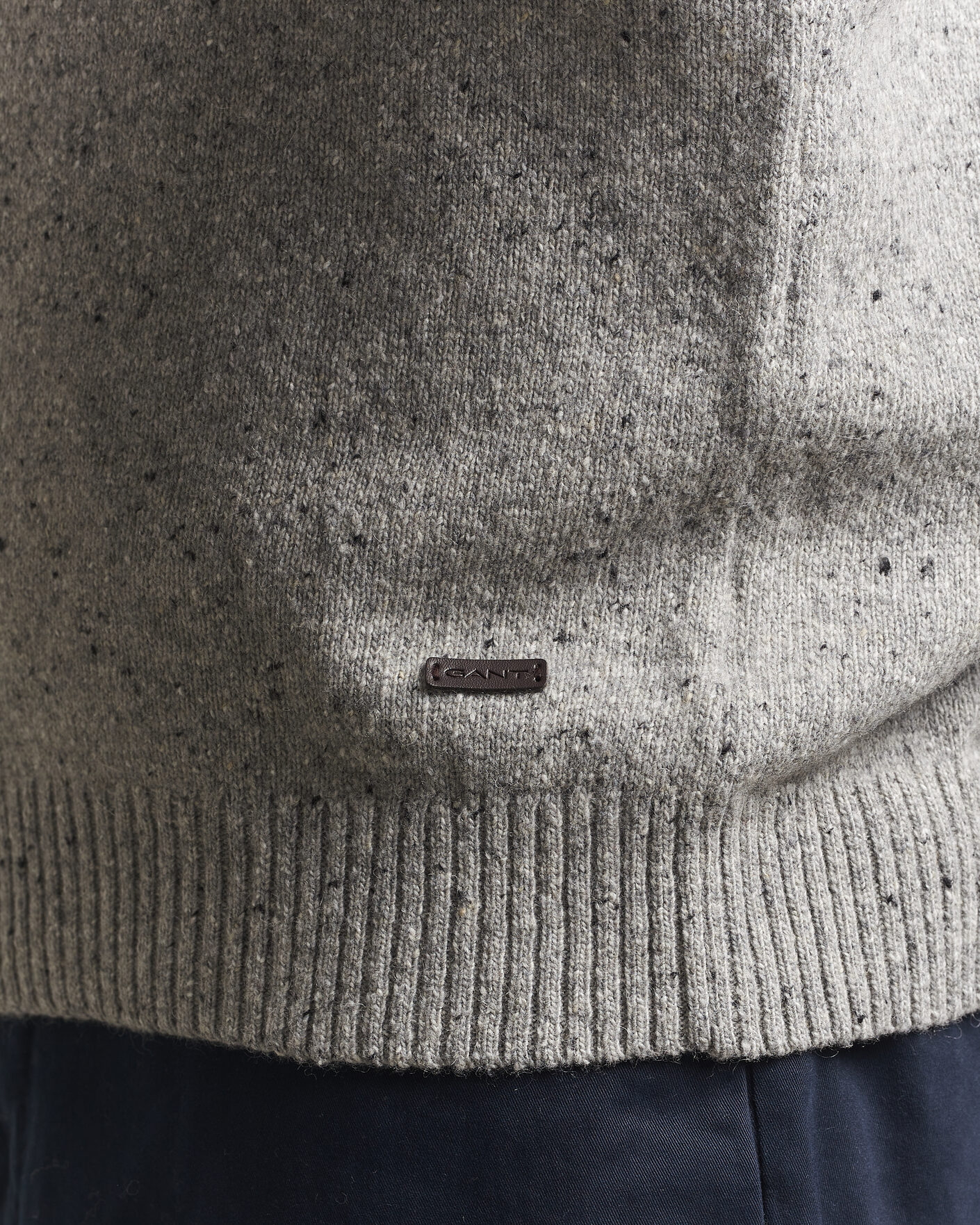 Herre | Gensere | Gant | Neps Wool Polo Grey Melange