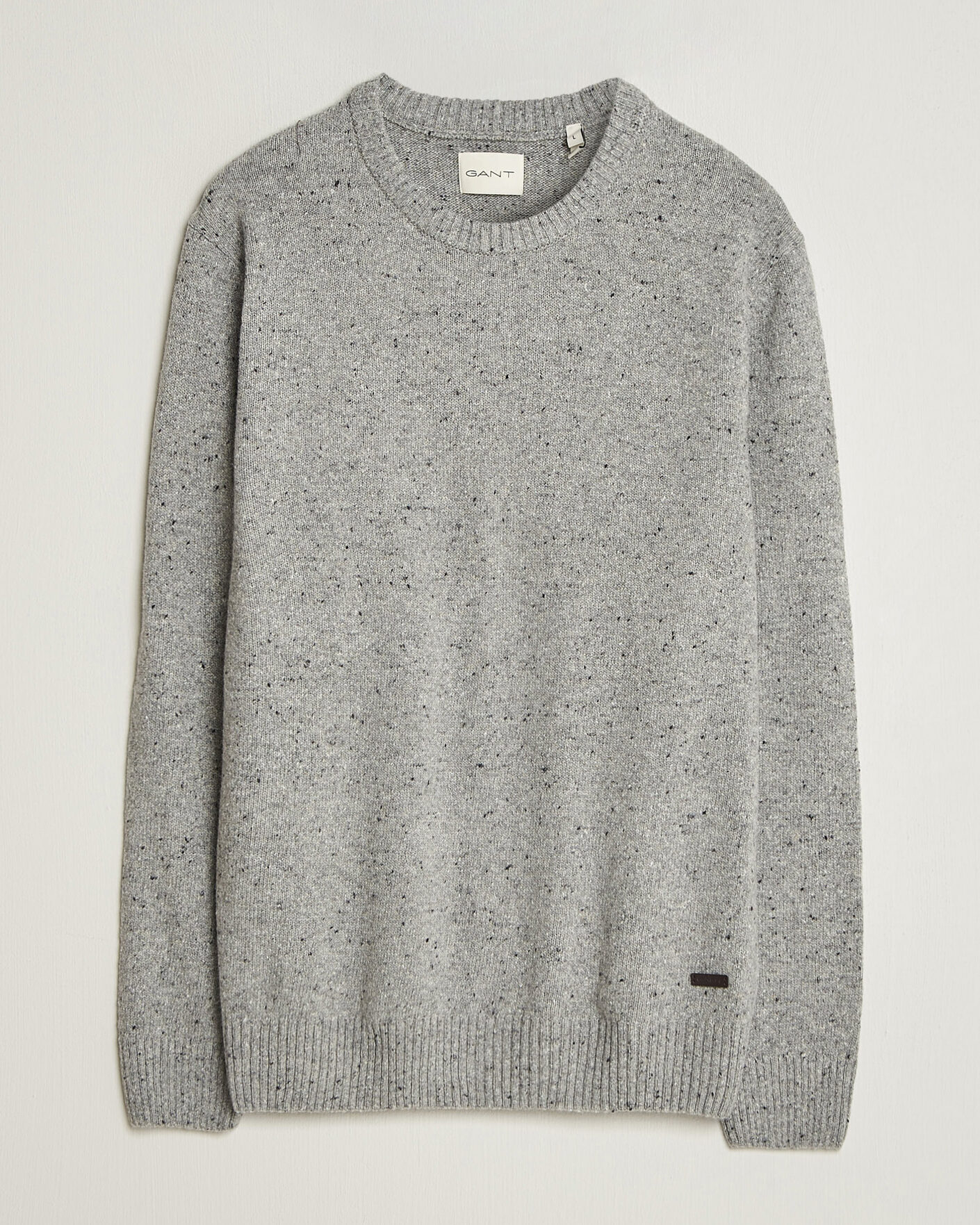 Herre | Gensere | Gant | Neps Wool Crew Neck Sweater Grey Melange