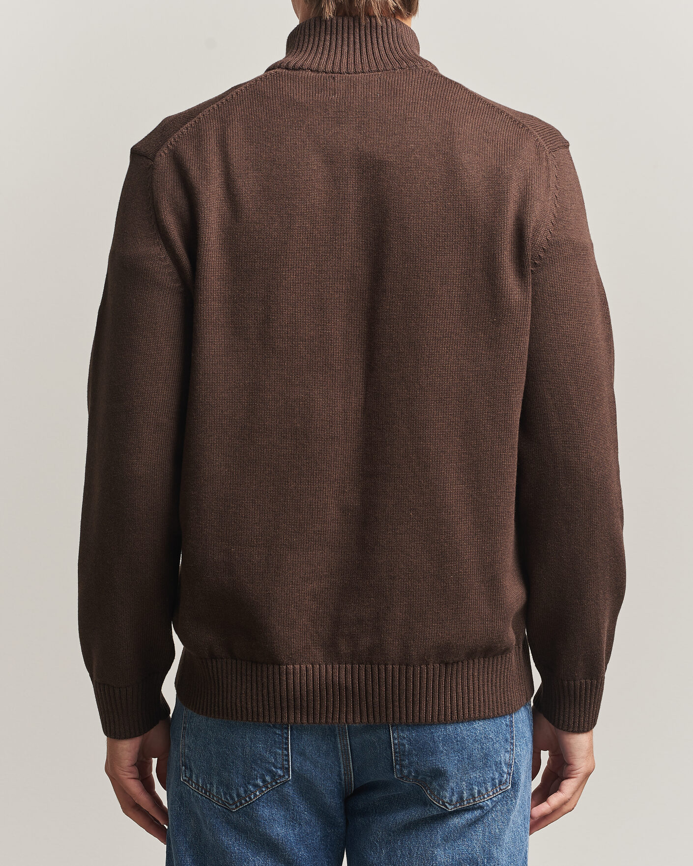 Herre | Gensere | Gant | Casual Cotton Half Zip Black Brown Melange