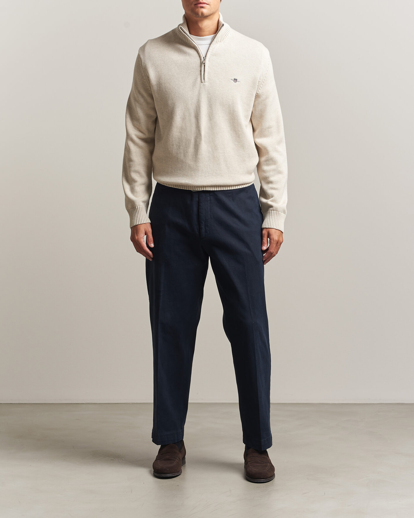 Herre | Gensere | Gant | Casual Cotton Half Zip Seed Melange
