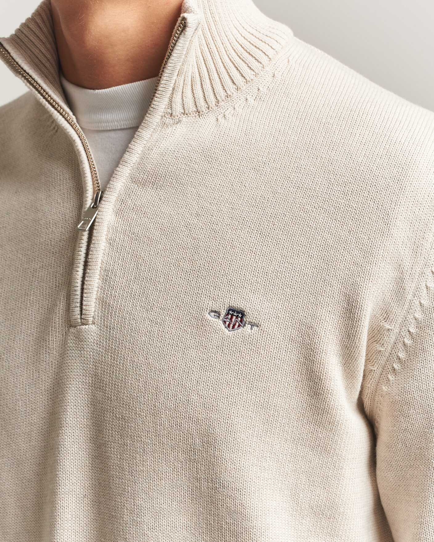 Herre | Gensere | Gant | Casual Cotton Half Zip Seed Melange