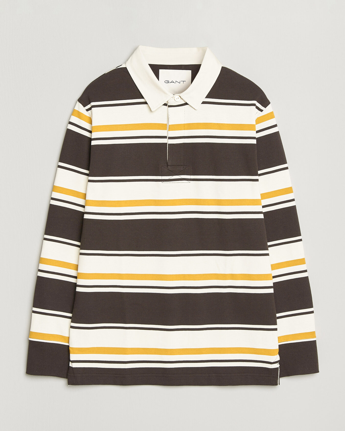 Herre | Gensere | Gant | Striped Heavy Rugger Charred Wood Brown