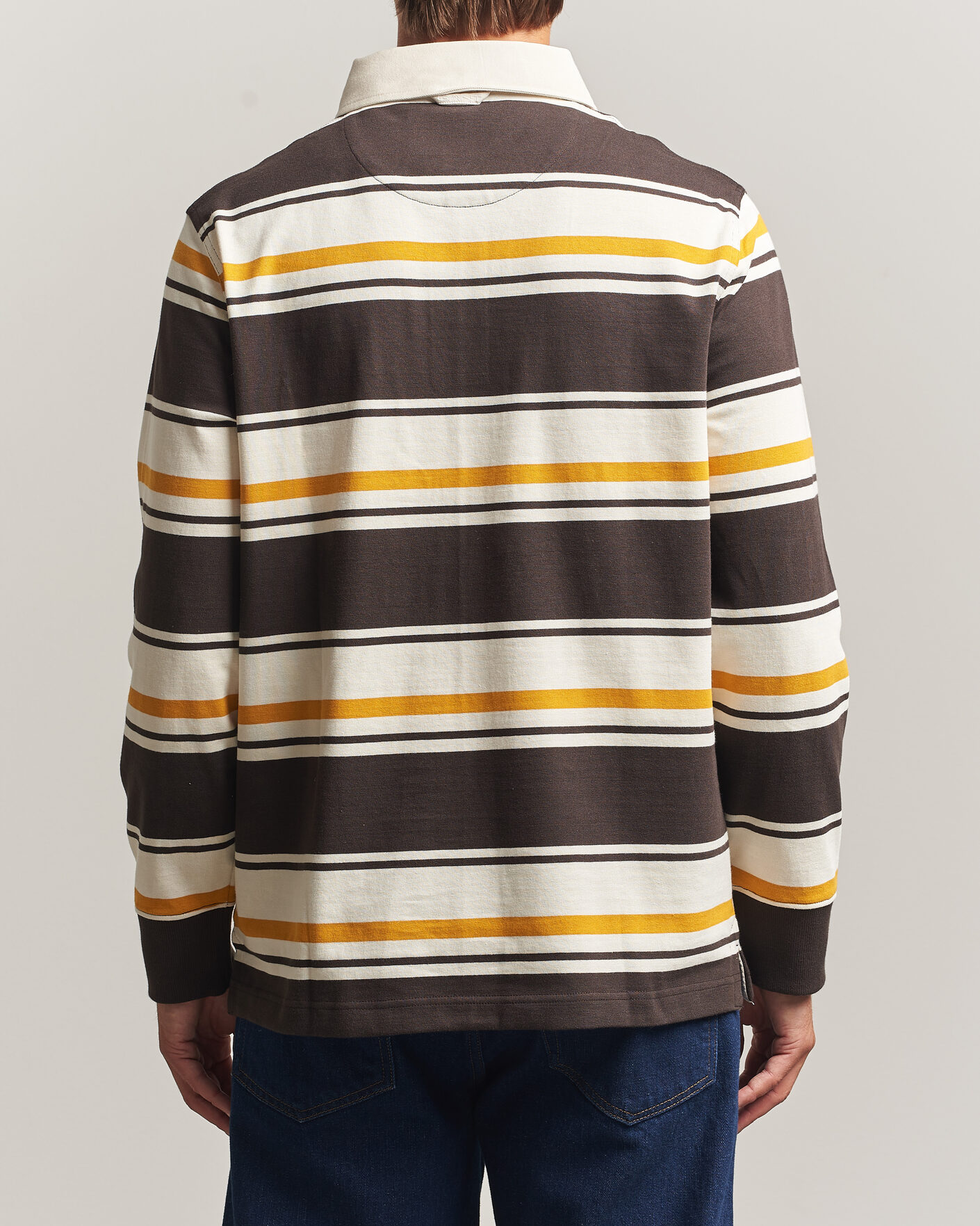 Herre | Gensere | Gant | Striped Heavy Rugger Charred Wood Brown