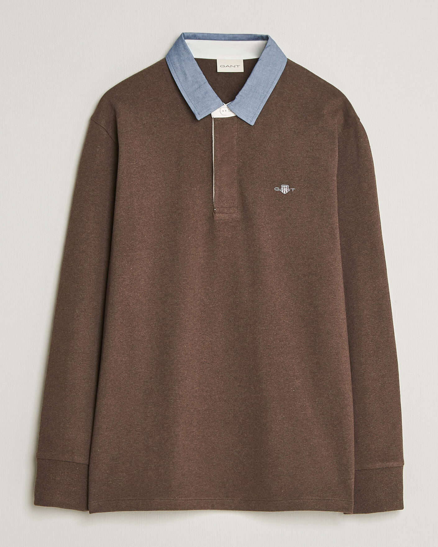 Herre | Gensere | Gant | Chambray Solid Heavy Rugger Black Brown Melange