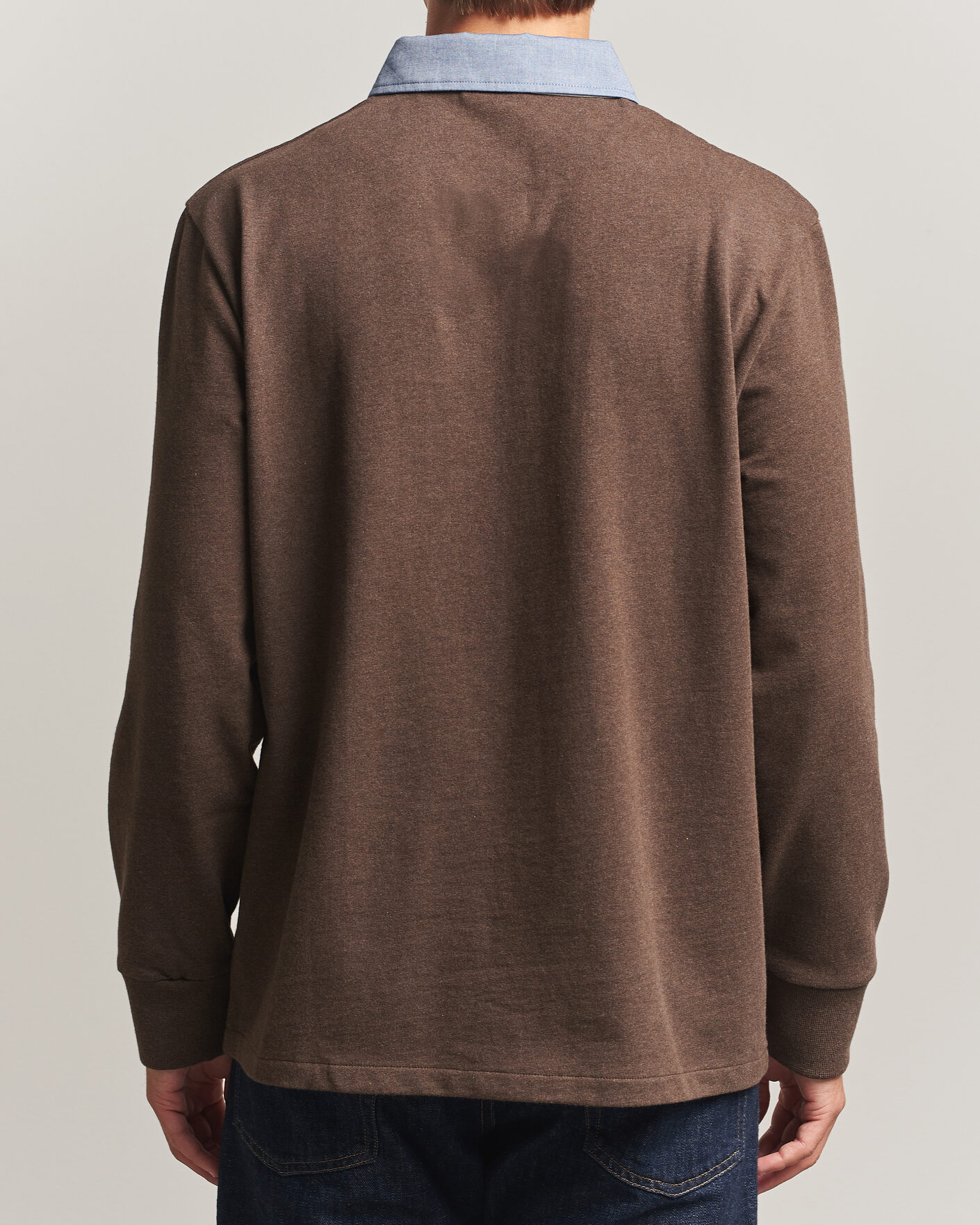 Herre | Gensere | Gant | Chambray Solid Heavy Rugger Black Brown Melange