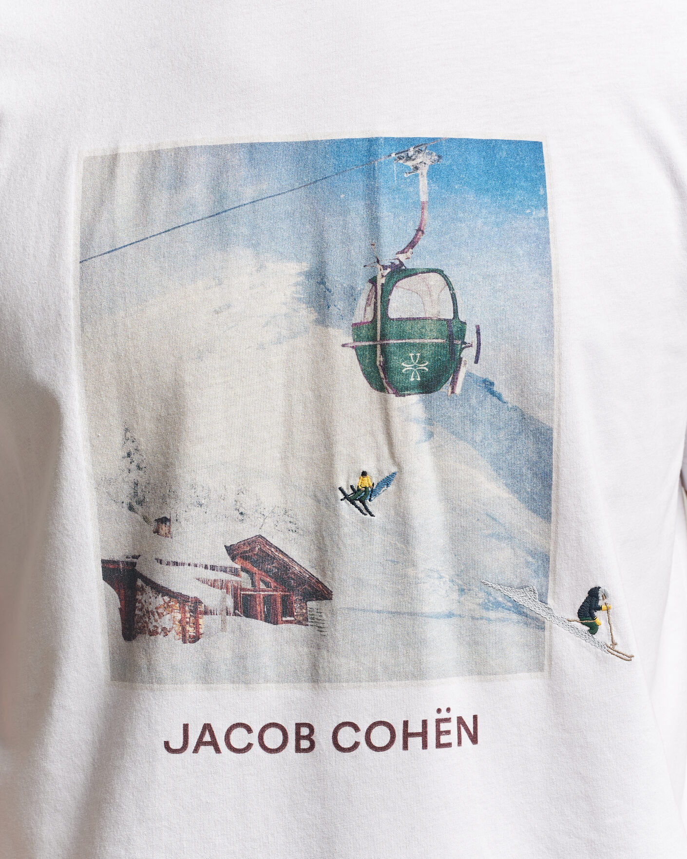 Herre | T-Shirts | Jacob Cohën | Apres Ski Printed T-Shirt White