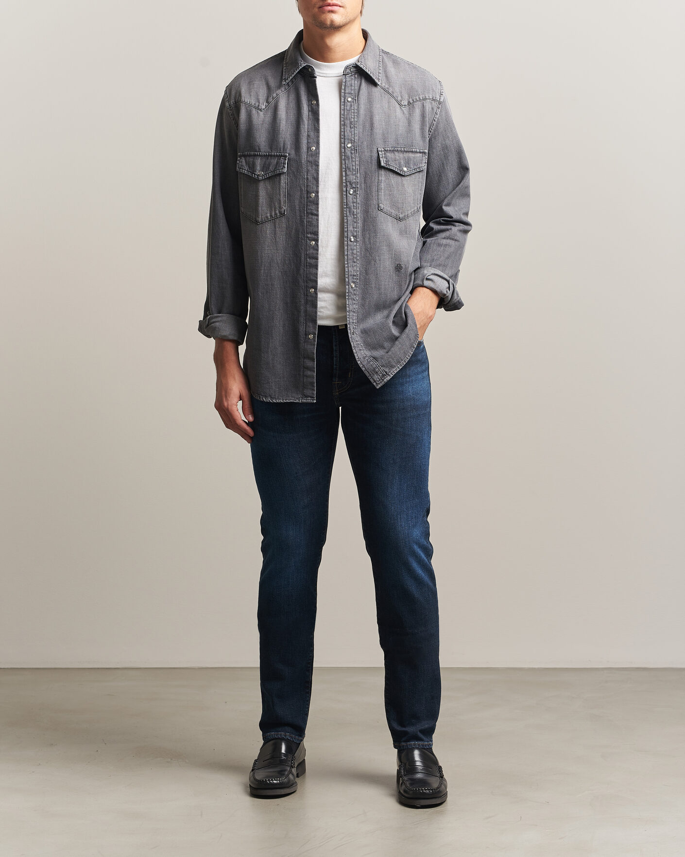 Herre | Jeans | Jacob Cohën | Bard Slim Fit Apres Ski Patch Stretch Jeans Blue