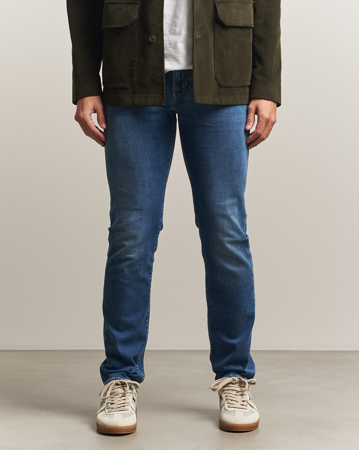 Herre | Jeans | Jacob Cohën | Bard Fast Slim Fit Stretch Jeans Mid Blue