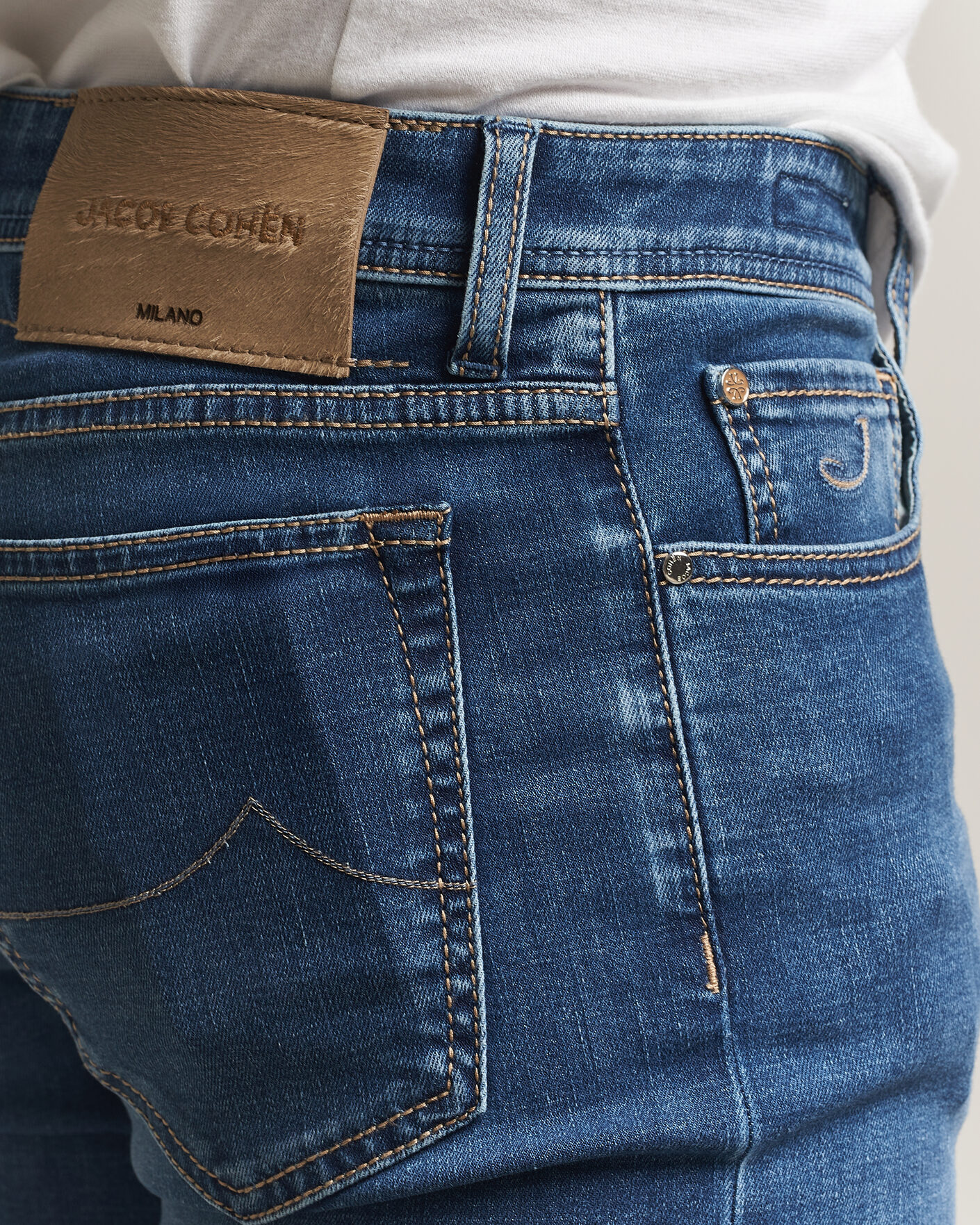 Herre | Jeans | Jacob Cohën | Bard Fast Slim Fit Stretch Jeans Mid Blue