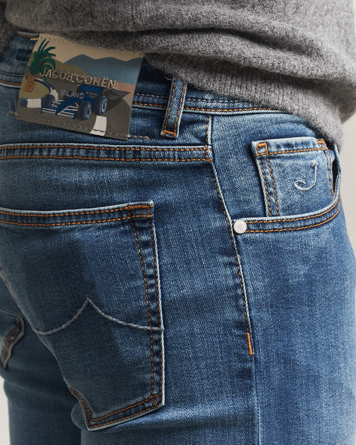 Herre | Jeans | Jacob Cohën | Nick F1 Slim Fit Stretch Jeans Light Blue