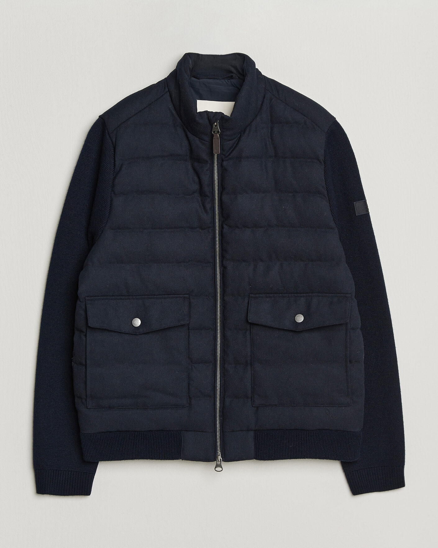 Herre | Jakker | Gant | Padded Hybrid Flannel Jacket Evening Blue