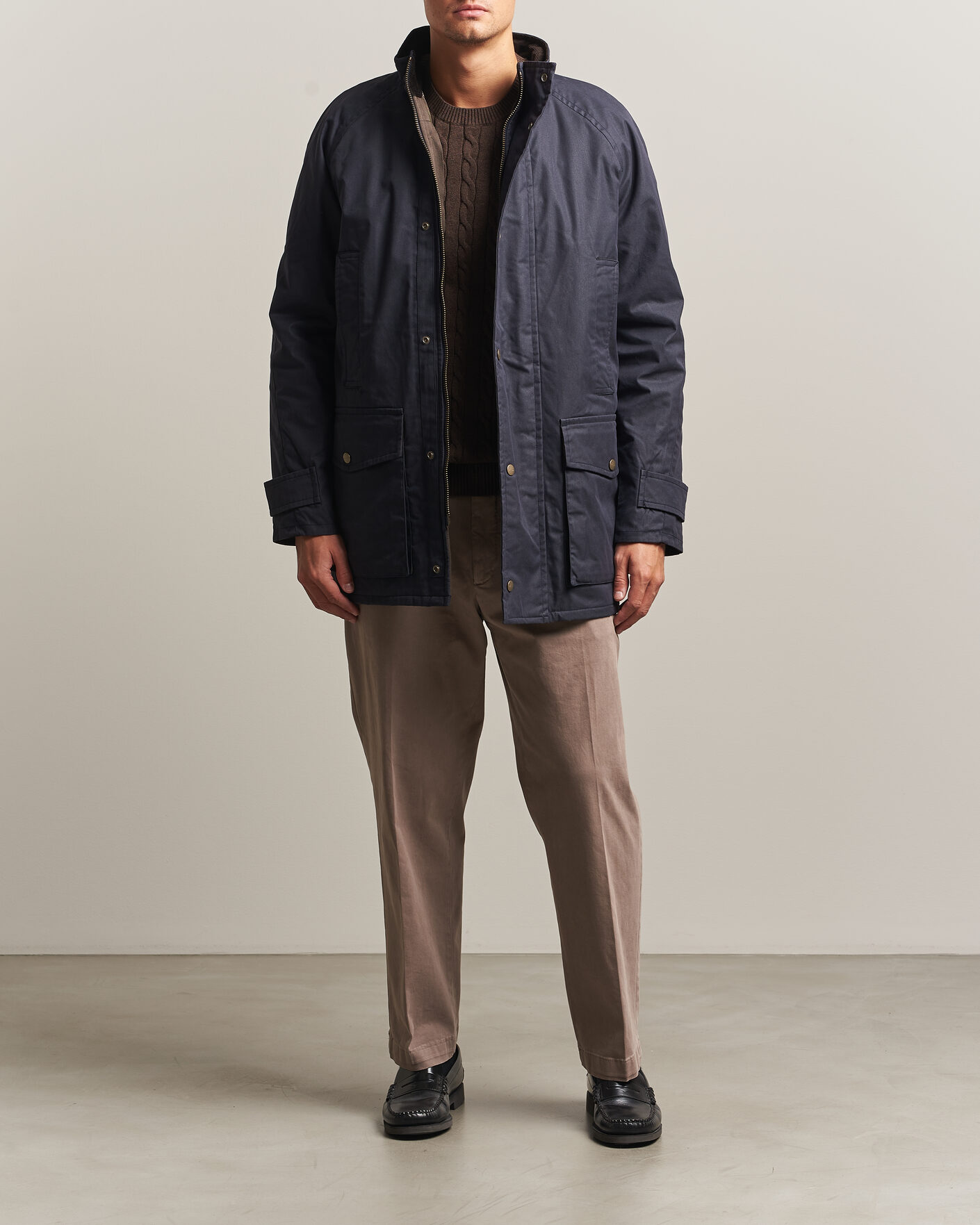 Herre | Jakker | Gant | Waxed Double Decker Jacket Evening Blue