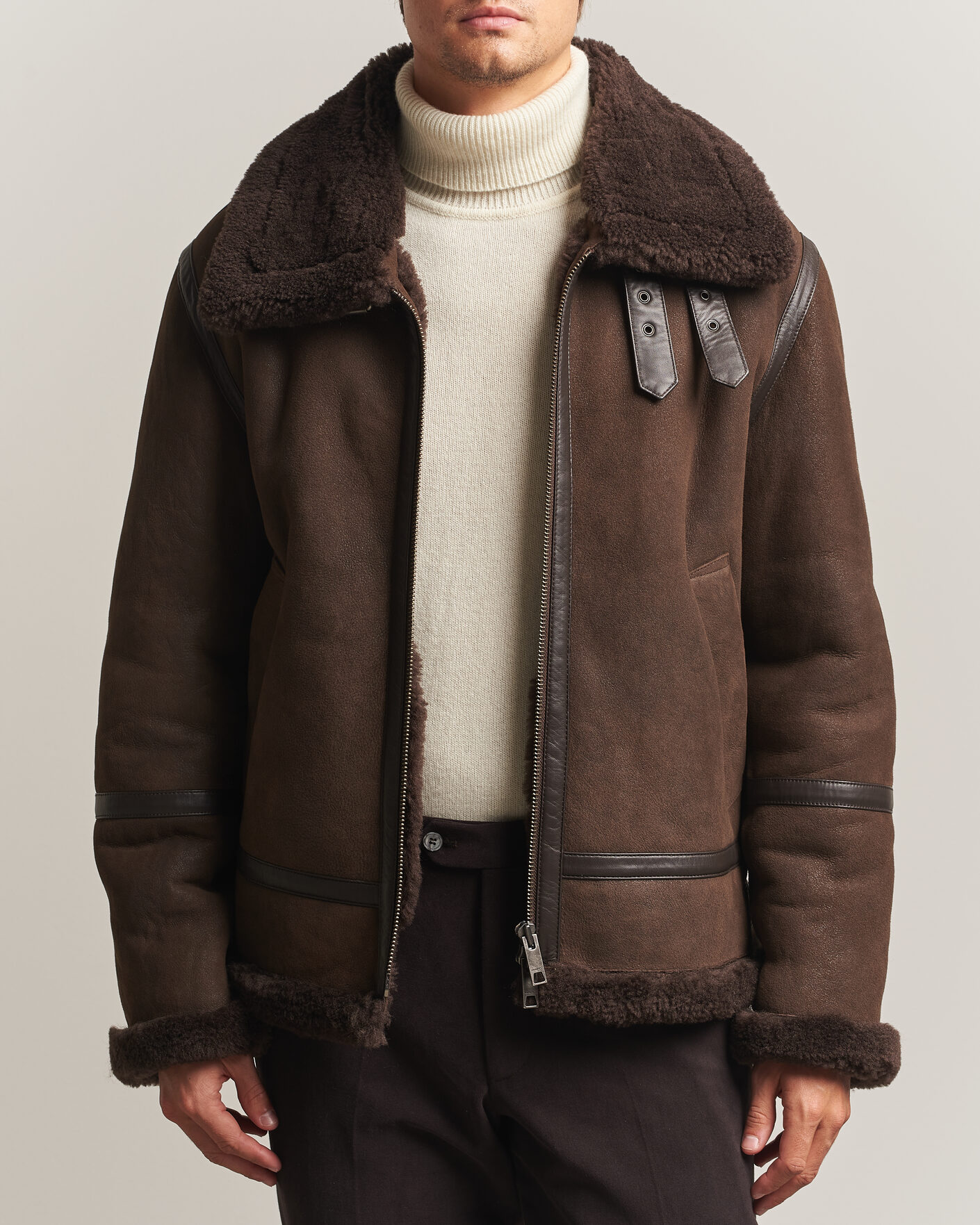 Herre | Jakker | Gant | Classic Shearling Jacket Black Brown