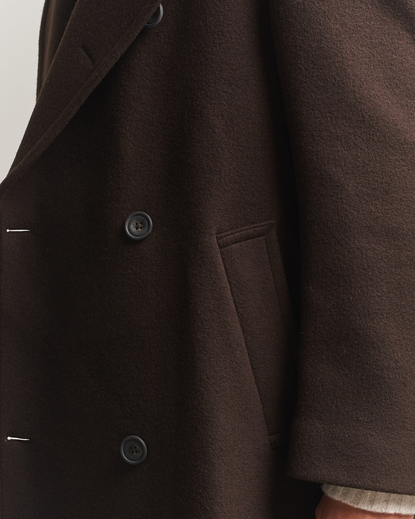 Herre | Jakker | Gant | Wool Double Breasted Belted Coat Black Brown
