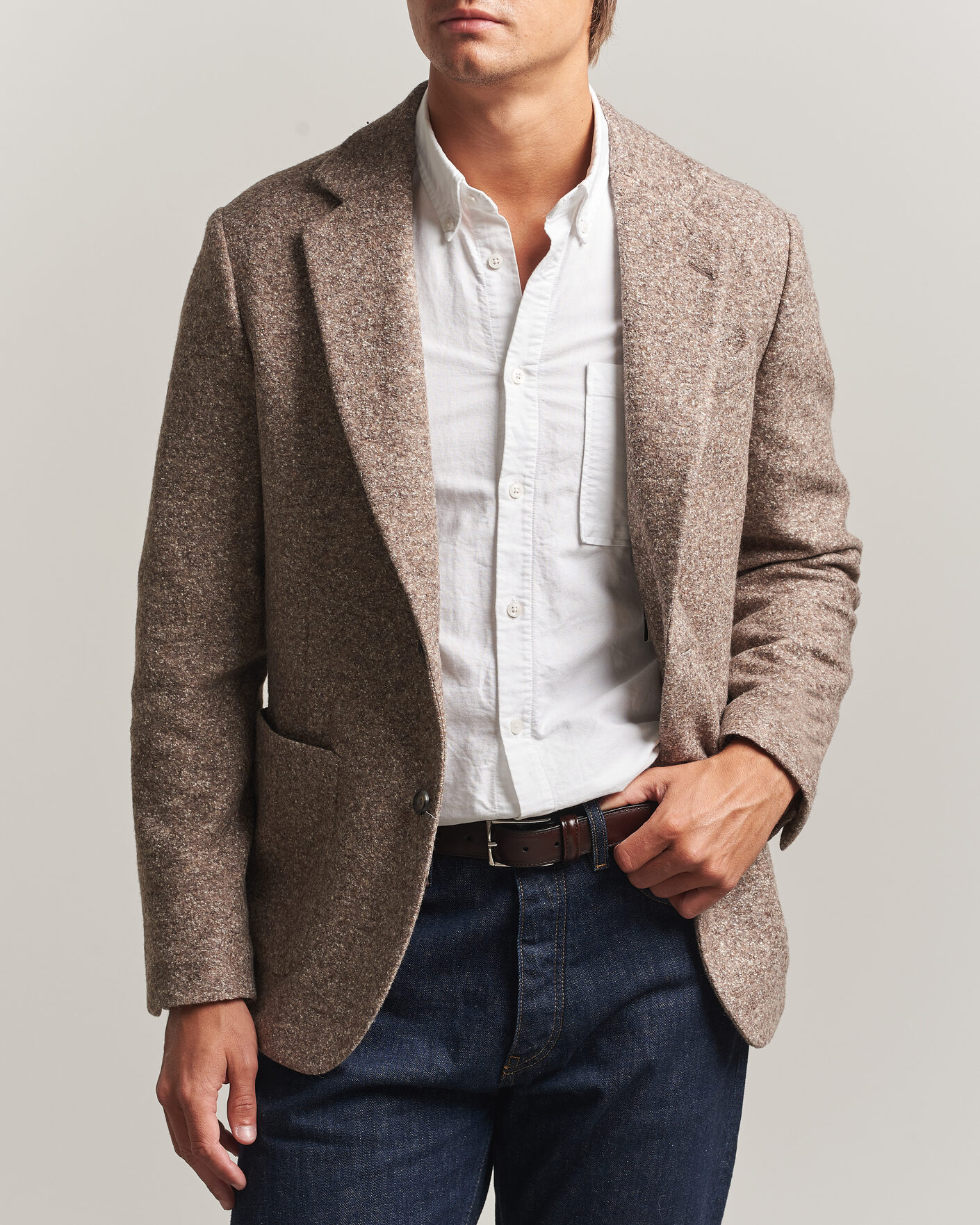 Herre | Dressjakker | Gant | Wool/Silk Jersey Blazer Clay Beige